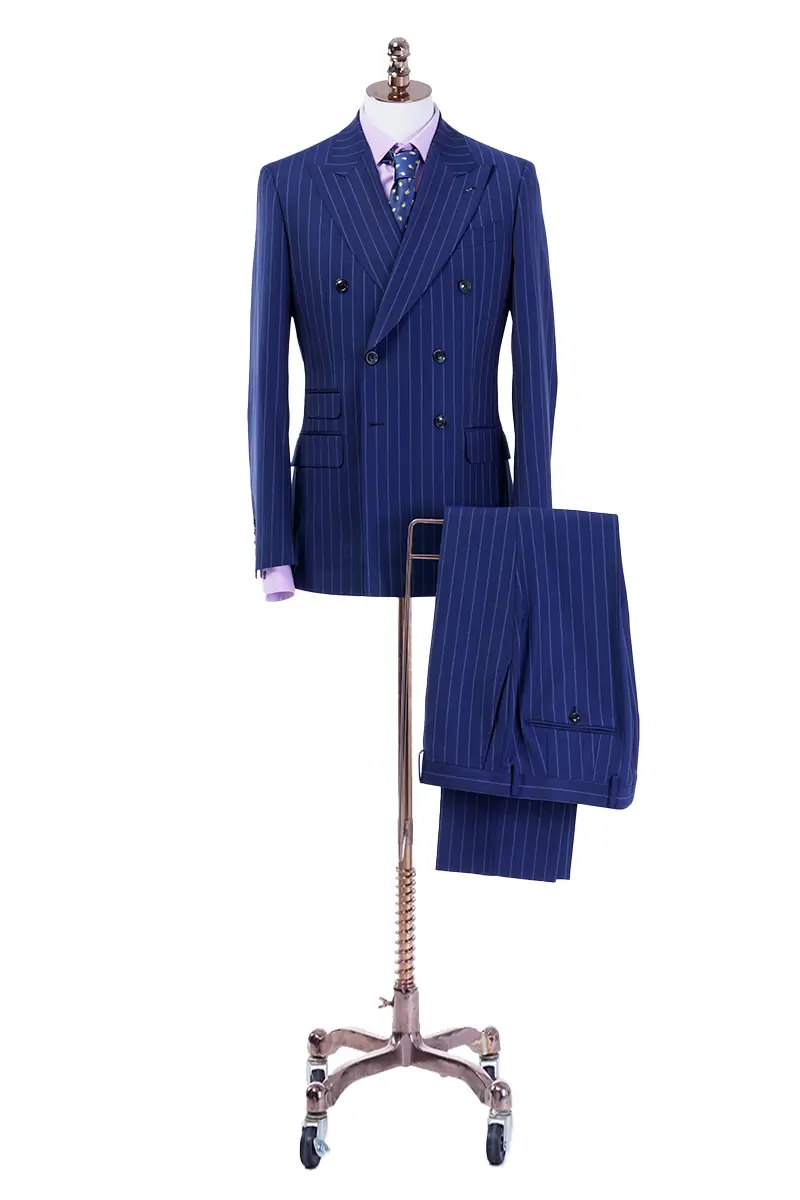 navy pinstripe double breasted suit