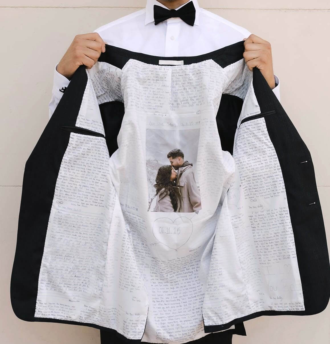 Custom printed suit linings with photos and logos